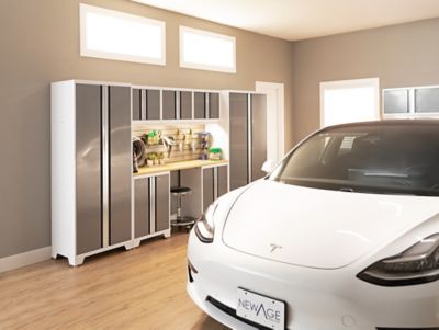 Image showing  Bold Series 7 pc. Cabinet Set with Tool, Base, Wall Cabinets and 30 in. Lockers, 54871