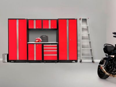 Image showing  Bold Series 7 pc. Cabinet Set with Tool, Base, Wall Cabinets and 30 in. Lockers, 50620