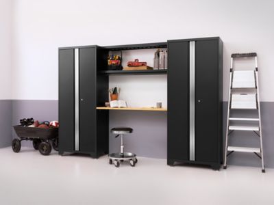 Image showing 3 th NewAge Products Bold Series 14 pc. Cabinet Set with Tool, Base, Wall Cabinets and 30 in. Lockers, 63266