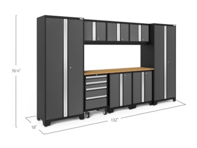 Image showing  Bold Series 9 pc. Cabinet Set with 2 Base, Tool, Wall Cabinets and 30 in. Lockers, 50408