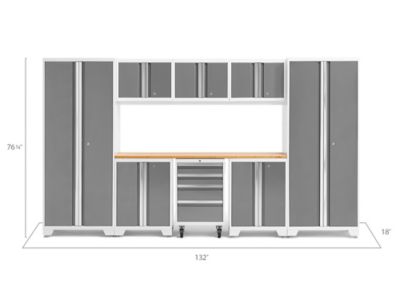 Image showing  Bold Series 9 pc. Cabinet Set with 2 Base, Tool, Wall Cabinets and 30 in. Lockers, 54992