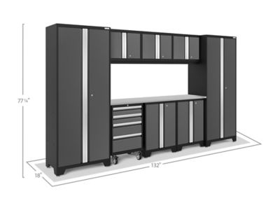 Image showing  Bold Series 9 pc. Cabinet Set with 2 Base, Tool, Wall Cabinets and 30 in. Lockers, 50409