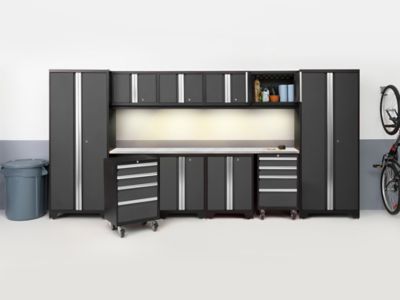 Image showing 2 th NewAge Products Bold Series 12 pc. Cabinet Set with Tool, Base, Wall Cabinets and 2 Lockers, 50411