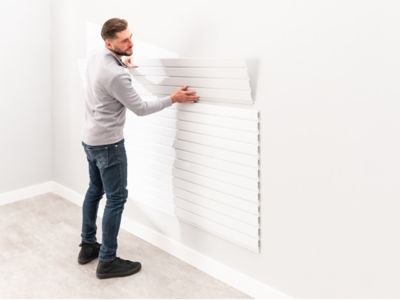 Image showing 5 th NewAge Products 40 sq. ft. PVC Slatwall, White