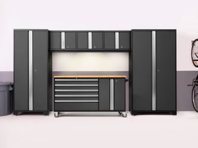 Image showing  Bold Series 6 pc. Cabinet Set with Project Center, Wall Cabinets and Lockers