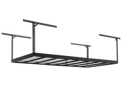 Image showing  VersaRac Pro 4 ft. x 8 ft. Height-Adjustable Overhead Rack in Black