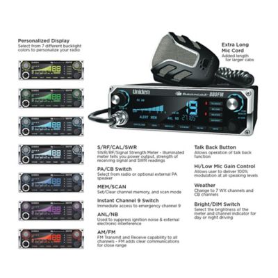 Image showing  Bearcat 880FM 40-Channel CB Radio, AM/FM Transmit and Receive with 7-Color LCD Display