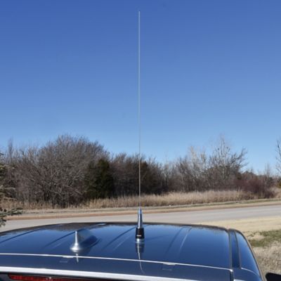 Image showing  200-Watt Pretuned Wide-Band 144 MHz to 174 MHz 2.4-dBd-Gain VHF Silver Antenna with Spring and NMO Mounting
