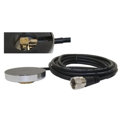 Image showing  UHF Strong 2-1/2 in. NMO Magnet Mount for High Frequencies, 12 ft. Cable with PL-259 Connector, Chrome