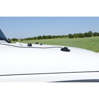 Image showing  3-1/4 in. Black Zinc NMO Magnet Mount with RG58 Coaxial Cable and UHF PL-259 Connector