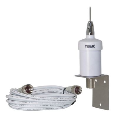 Image showing  Pretuned VHF 6-dB-Gain Marine L-Bracket-Mount 35 in. Fiberglass Antenna with RG58 Cable and PL-259 Connectors