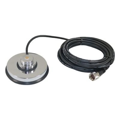 Image showing  3-5/8 in. NMO Magnet Mount with Rubber Boot and Preinstalled UHF PL-259 Connector, Chrome