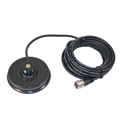 Image showing  3-5/8 in. NMO Magnet Mount with Rubber Boot and Preinstalled UHF PL-259 Connector, Black