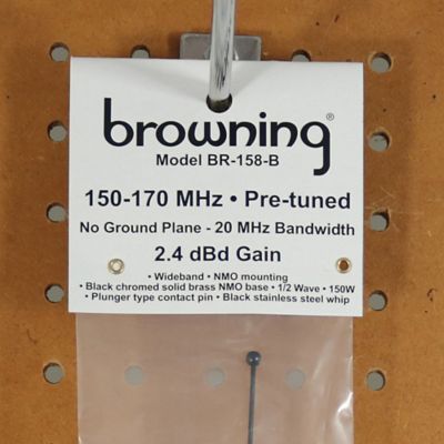 Image showing 6 th Browning 200-Watt Pretuned Wide-Band 144 MHz to 174 MHz 2.4-dBd-Gain VHF Black Antenna with NMO Mounting