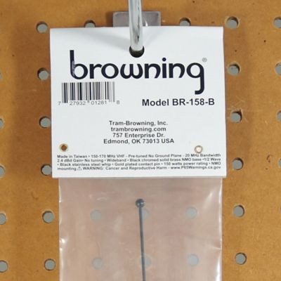 Image showing 7 th Browning 200-Watt Pretuned Wide-Band 144 MHz to 174 MHz 2.4-dBd-Gain VHF Black Antenna with NMO Mounting