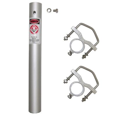 Image showing  200-Watt Dual-Band 2-Section Fiberglass Base Antenna with 50-Ohm UHF SO-239 Connector, 8 ft. 4 in. Tall, Silver