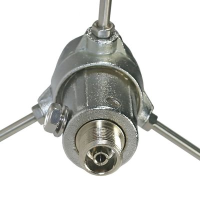 Image showing  200-Watt Dual-Band 2-Section Fiberglass Base Antenna with 50-Ohm UHF SO-239 Connector, 8 ft. 4 in. Tall, Silver