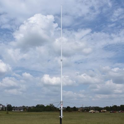 Image showing  200-Watt Dual-Band 2-Section Fiberglass Base Antenna with 50-Ohm UHF SO-239 Connector, 8 ft. 4 in. Tall, Silver