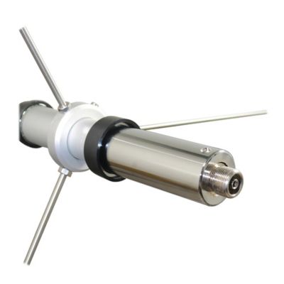 Image showing  200-Watt Dual-Band 3-Section Fiberglass Base Antenna with 50-Ohm UHF SO-239 Connector, 17 ft. Tall, White
