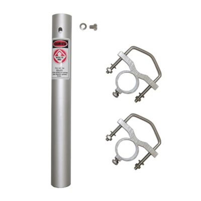 Image showing  200-Watt Dual-Band 3-Section Fiberglass Base Antenna with 50-Ohm UHF SO-239 Connector, 17 ft. Tall, White