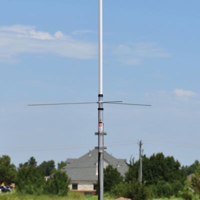 Image showing 5 th Tram 200-Watt Dual-Band 3-Section Fiberglass Base Antenna with 50-Ohm UHF SO-239 Connector, 17 ft. Tall, White