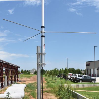 Image showing 6 th Tram 200-Watt Dual-Band 3-Section Fiberglass Base Antenna with 50-Ohm UHF SO-239 Connector, 17 ft. Tall, White