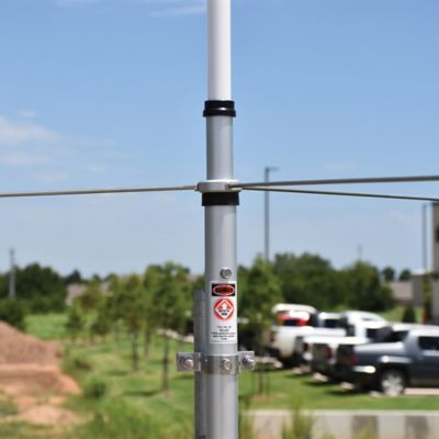 Image showing 7 th Tram 200-Watt Dual-Band 3-Section Fiberglass Base Antenna with 50-Ohm UHF SO-239 Connector, 17 ft. Tall, White