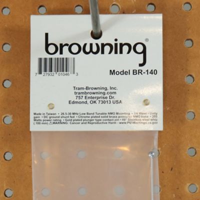 Image showing 8 th Browning 200-Watt Low-Band 26.5 MHz to 30 MHz Unity-Gain UHF Antenna with NMO Mounting, Silver Base