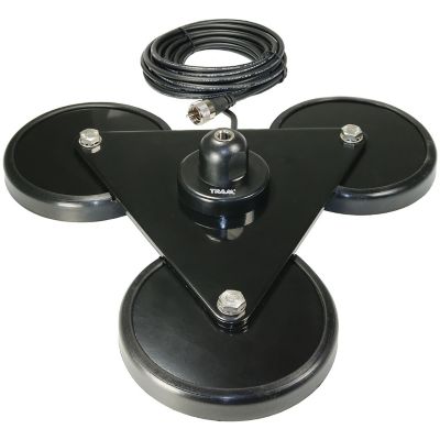 Tram 5 in. Tri-Magnet CB Antenna Mount with Rubber Boots and 18 ft. RG58A/U Coaxial Cable