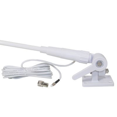 Tram Pretuned VHF 46 in. Marine Fiberglass Antenna with Ratchet Mount, RG58 Cable, FME-Female Connector, PL-259 Adapter