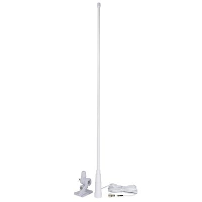 Image showing  Pretuned VHF 46 in. Marine Fiberglass Antenna with Ratchet Mount, RG58 Cable, FME-Female Connector, PL-259 Adapter