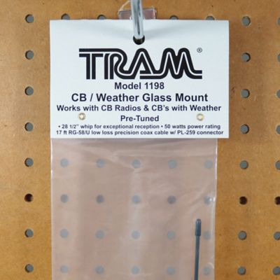 Image showing 9 th Tram CB/Weather-Band Glass-Mount Antenna with RG58/U Cable and PL-259 Connector