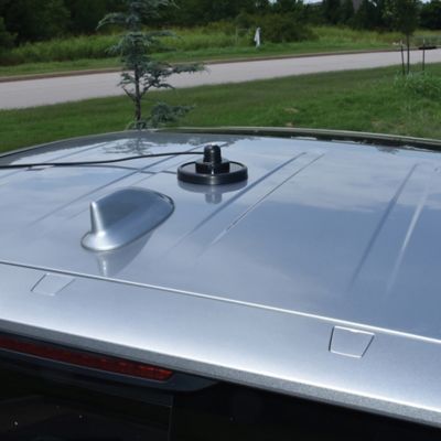 Image showing 5 th Tram 5 in. Black Steel NMO Magnet Mount with RG58 Coaxial Cable and UHF PL-259 Connector