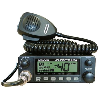 President JOHNNY III USA 40-Channel 12V/24V AM Weatherband CB Radio
