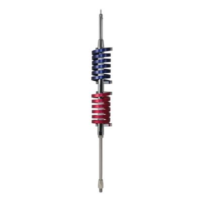 Image showing  15,000-Watt Dual-Flat-Coils CB Antenna with 6 in. Shaft, 70.5 in. Tall, Anodized Red and Midnight Blue