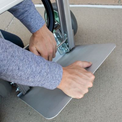 Image showing  600 lb. Capacity Foldable Aluminum Hand Truck with Solid TPR Tires & Ergonomic Handle