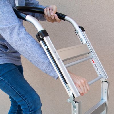 Image showing  600 lb. Capacity Foldable Aluminum Hand Truck with Solid TPR Tires & Ergonomic Handle