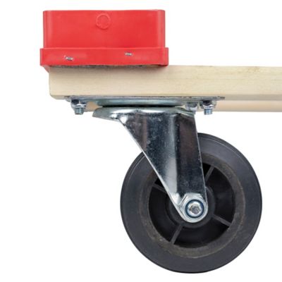 Image showing  800 lb. Capacity Wood 4-Wheel Dolly, Rubber-Cap Style