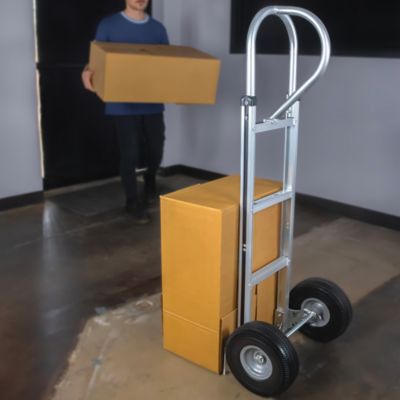 Image showing  660 lb. Capacity 2-Wheel SUPER MAXX II Aluminum Hand Truck with Foam Rubber Tires and Loop Handle