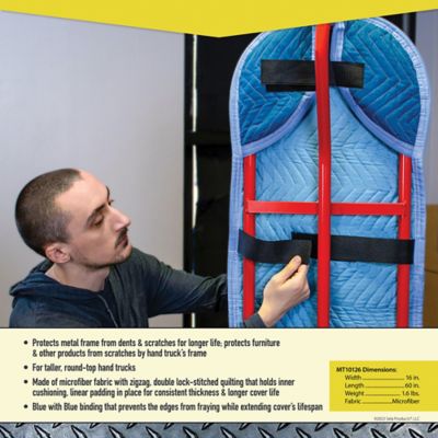 Image showing  16 in. x 60 in. Padded Hand Truck Cover, Round Top
