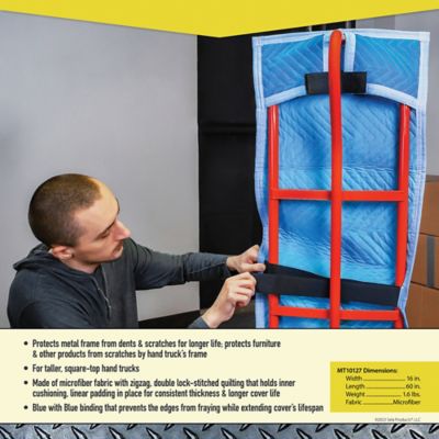 Image showing  16 in. x 60 in. Padded Hand Truck Cover, Square Top