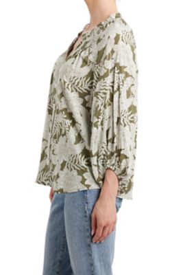 Image showing 3 th Vintage Threads Women's Printed Button Front Blouse