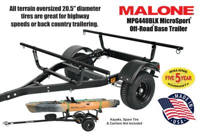 Image showing 3 th Malone 13 ft. 3 in. x 78 in. MicroSport Off-Road Kayak Trailer, 800 lb. Maximum Capacity