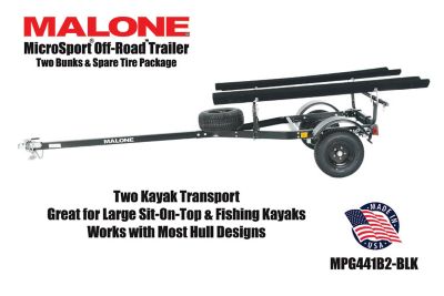 Image showing  MicroSport Off-Road 2 Kayak Trailer Package, 800 lb. Max Capacity, 2 Sets Bunks, Spare Tire