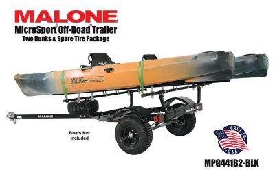 Image showing  MicroSport Off-Road 2 Kayak Trailer Package, 800 lb. Max Capacity, 2 Sets Bunks, Spare Tire