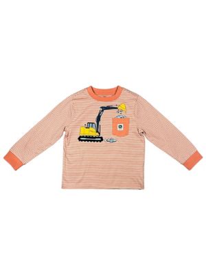 John Deere Baby Long Sleeve Excavator Pocker Tee