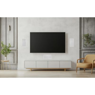 Image showing  Micro-Edge ME525MTM All-Channel In-Wall Speaker with Dual 5-1/4 in. Woofers and Pivoting Tweeter