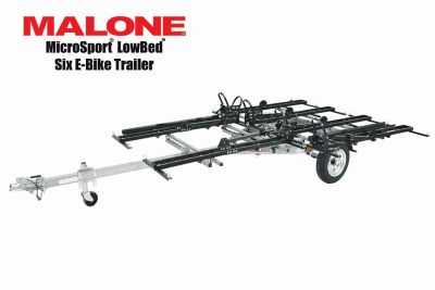 Malone MicroSport LowBed 6 E-Bike Trailer Package, Pack of 6 E-Bike Racks, Kick Stand, Spare Tire