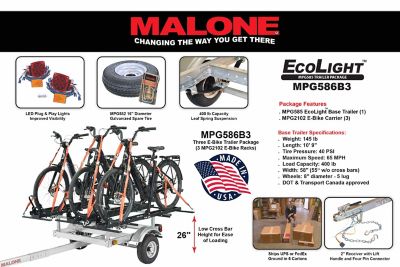 Image showing  EcoLight 3 E-Bike Trailer Package, Pack of 3 - MPG2102 E-Bike Racks