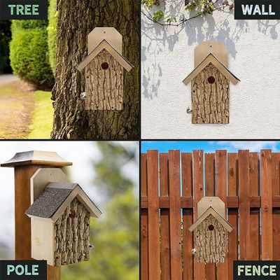 Image showing  Bark Clad Ultimate Wren and Chickadee House